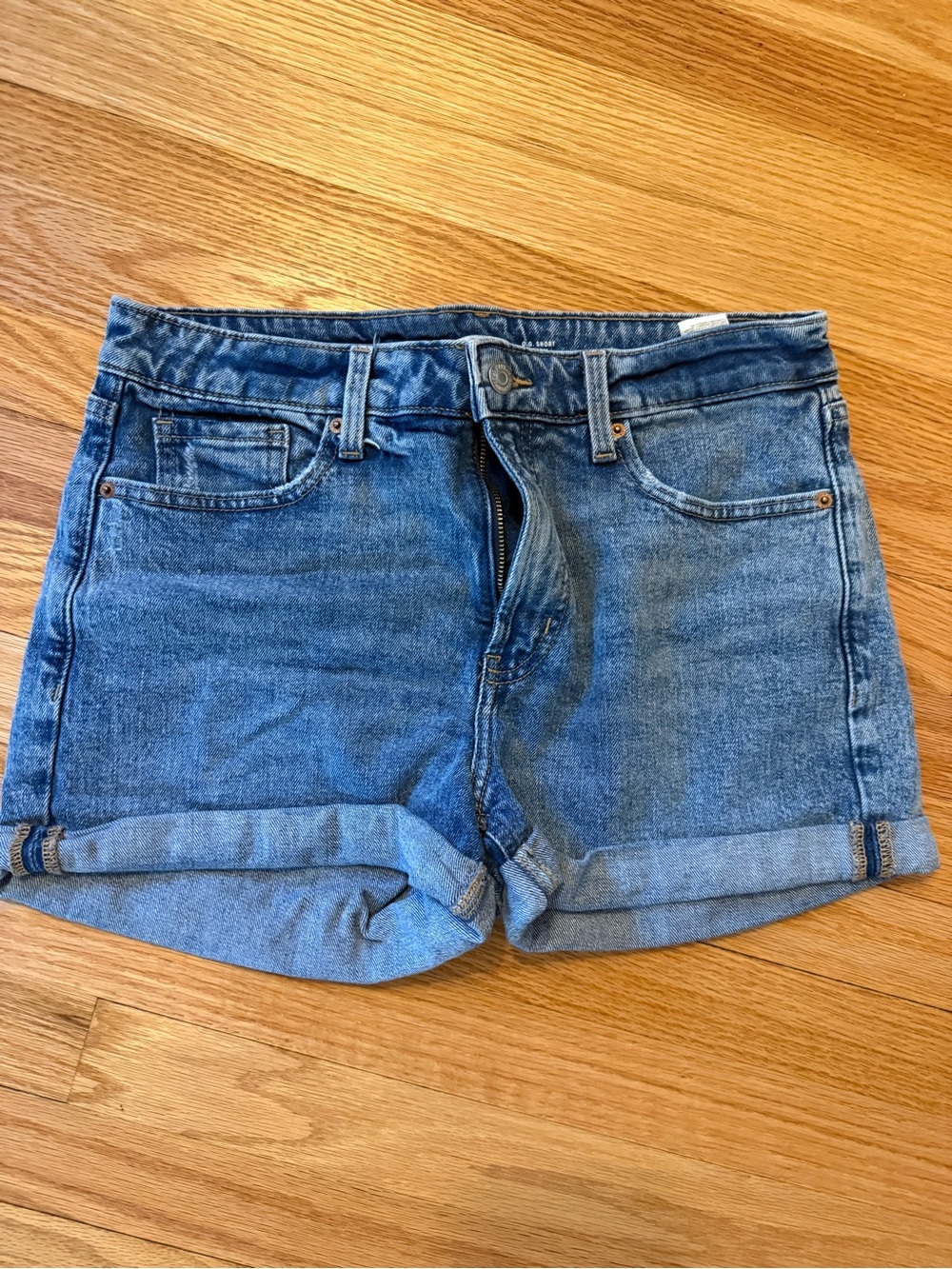 Blue Denim Roll-Cuff Women's Shorts